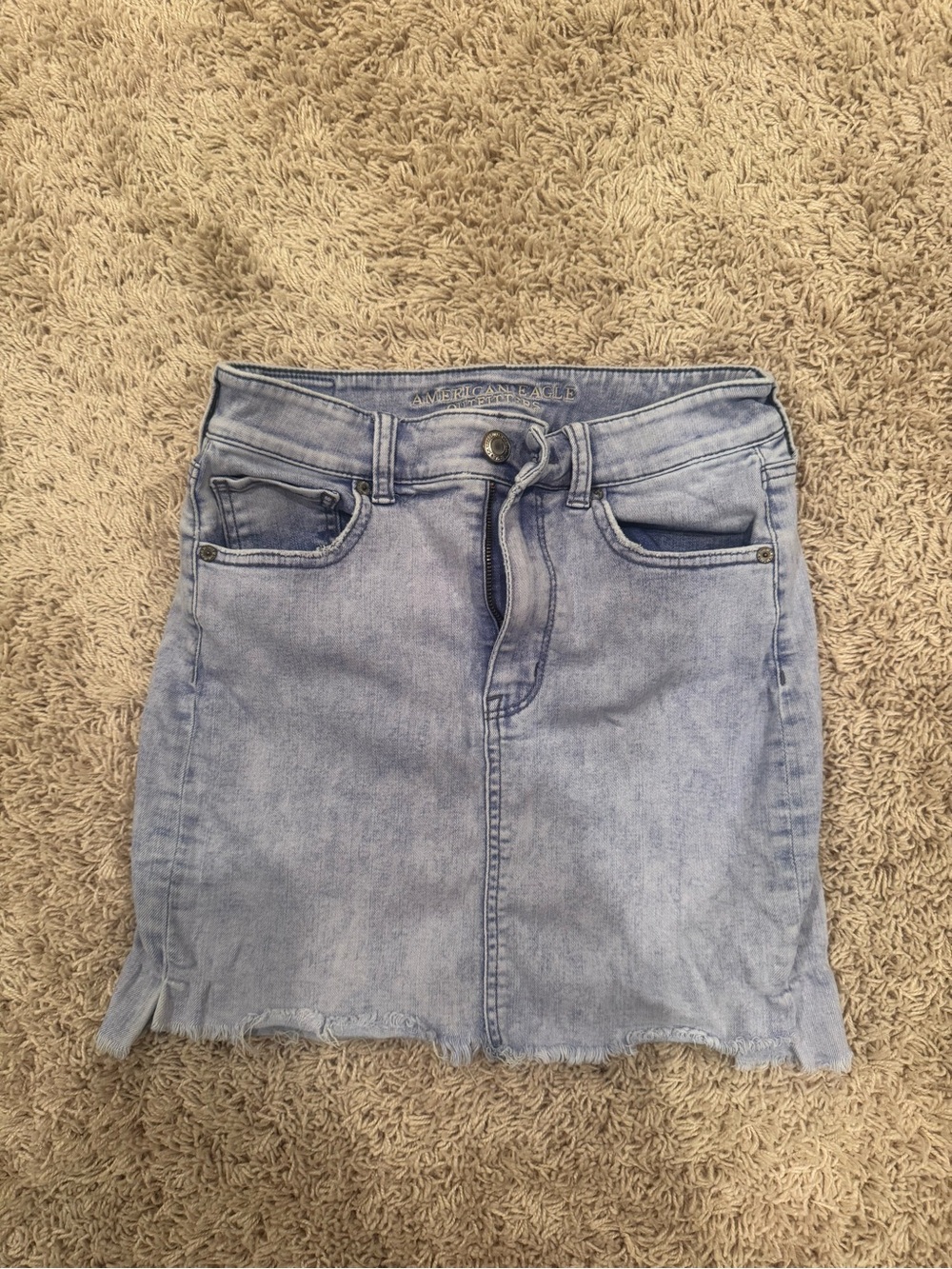 American Eagle Outfitters Light Wash Denim Mini Skirt
